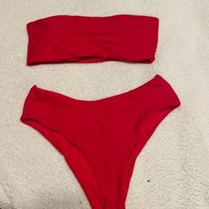 Red baithing suit size medium